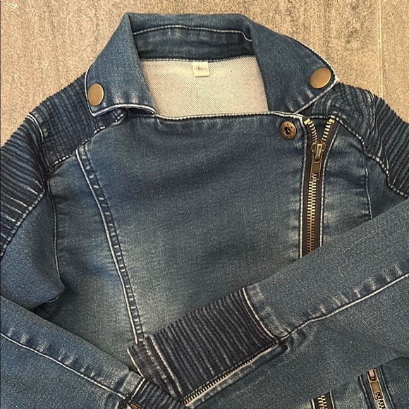 Kids Denim Jacket with Zipper Detail - Picture 2 of 6